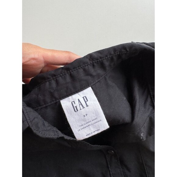 GAP True Black Cotton Poplin Button-Up Classic Shirt, Size S - Picture 11 of 14
